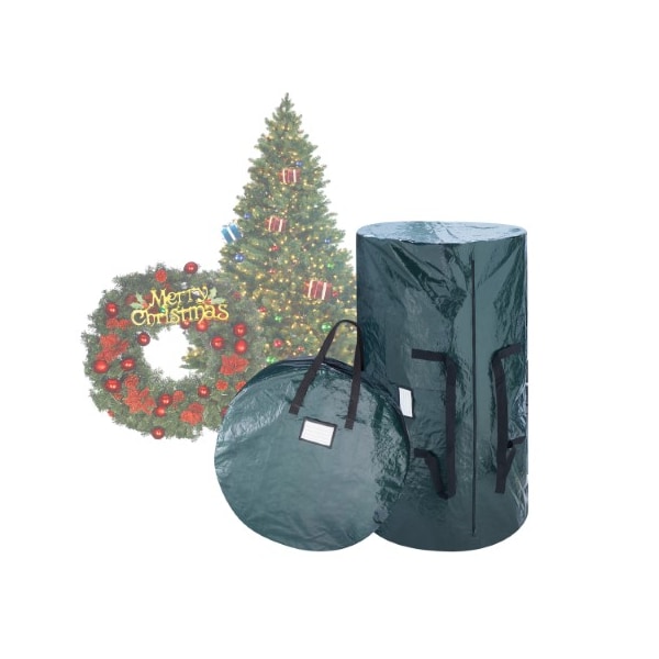 Hastings Home Storage Bag for 9FT Tree and 30" Wreath Bag Combo Pack (Green) 905739HSL - main